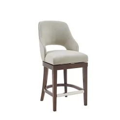 Kirklands Home Cream Open Back Swivel Base Counter Stool White New