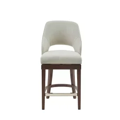 Kirklands Home Cream Open Back Swivel Base Counter Stool White New