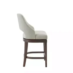 Kirklands Home Cream Open Back Swivel Base Counter Stool White New