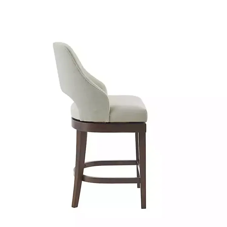 Kirklands Home Cream Open Back Swivel Base Counter Stool White New