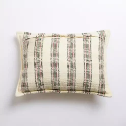 Christmas Pillows>Kirklands Home Cream Plaid Lumbar Christmas Pillow White