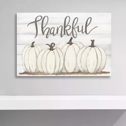 Fall>Kirklands Home Cream Pumpkins Thankful Canvas Art Print
