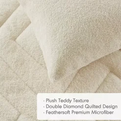 Kirklands Home Cream Quilted Teddy 3-pc. Full/Queen Comforter Set Ivory