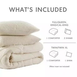 Kirklands Home Cream Quilted Teddy 3-pc. Full/Queen Comforter Set Ivory