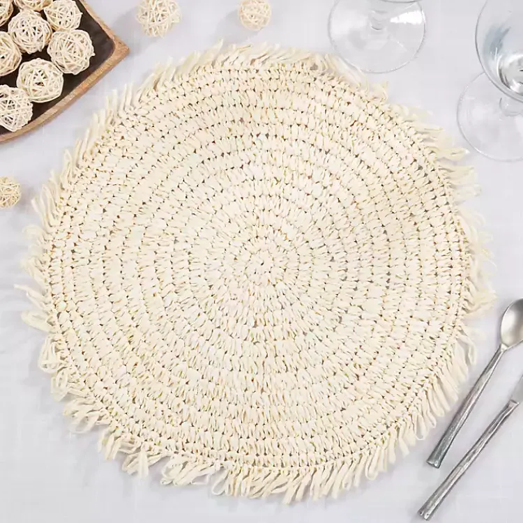 Kirklands Home Cream Rustic Raffia Placemats, Set of 4 Ivory Outlet
