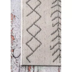 Kirklands Home Cream Serna Tribal Outdoor Area Rug, 5x7 Best