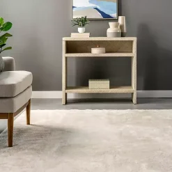 Kirklands Home Cream Shag Washable Area Rug, 8x10 White New