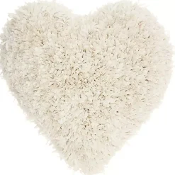 Valentines Day Decorations>Kirklands Home Cream Shaggy Heart Shaped Pillow White