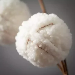 Christmas Tree Decorations>Kirklands Home Cream Sherpa Ball Christmas Spray Stems, Set of 3 White