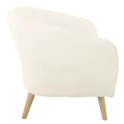 Kirklands Home Cream Sherpa Upholstered Barrel Accent Chair Ivory Online