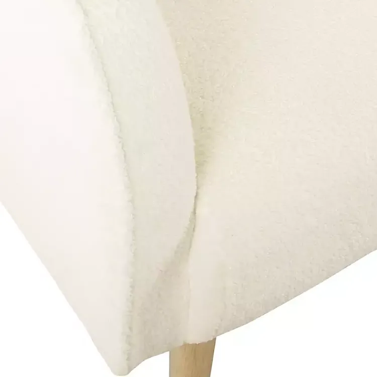 Kirklands Home Cream Sherpa Upholstered Barrel Accent Chair Ivory Online
