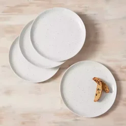 Kirklands Home Cream Simple Things Dinner Plates, Set of 4 Ivory Best