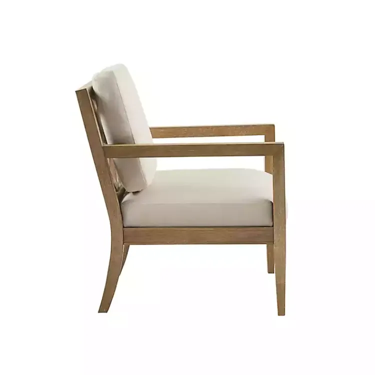 Kirklands Home Cream Slatted Wood Accent Chair White Sale