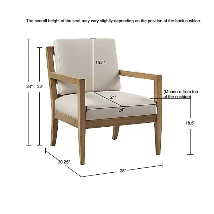 Kirklands Home Cream Slatted Wood Accent Chair White Sale