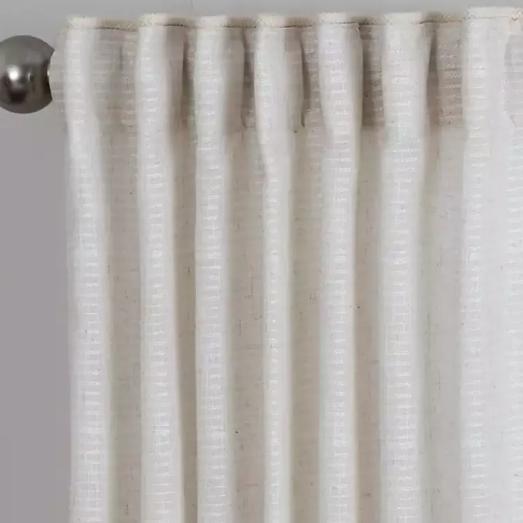 Kirklands Home Cream Solid Pleated Single Curtain Panel, 84 in. White Hot