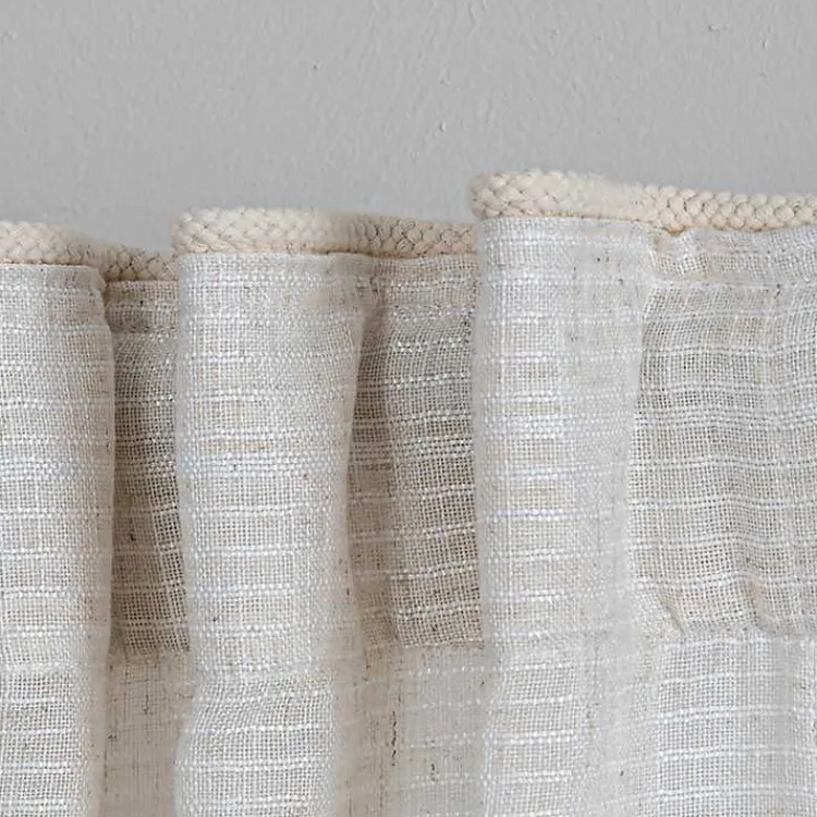 Kirklands Home Cream Solid Pleated Single Curtain Panel, 84 in. White Hot