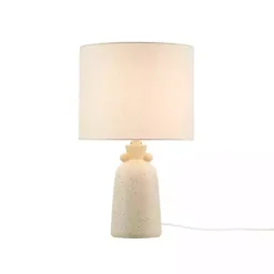 Kirklands Home Cream Speckled Ceramic Table Lamp White
