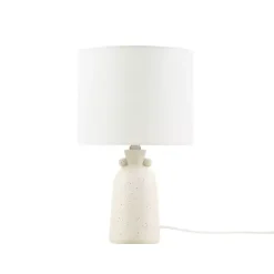 Kirklands Home Cream Speckled Ceramic Table Lamp White