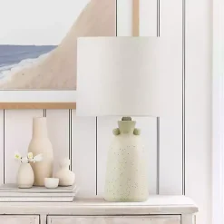 Kirklands Home Cream Speckled Ceramic Table Lamp White