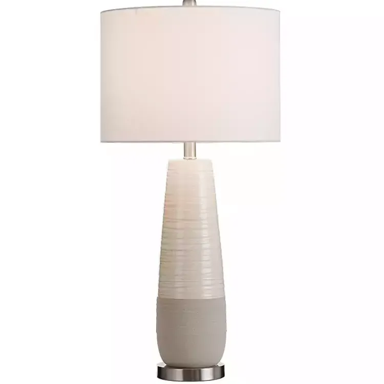 Kirklands Home Cream Speckled Two Tone Table Lamp White Discount