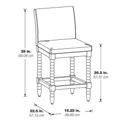 Kirklands Home Cream Spindle Legs Counter Stool Ivory Clearance