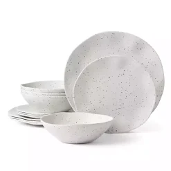 Kirklands Home Cream Terrazzo 12-pc. Melamine Dinnerware Set Ivory Discount