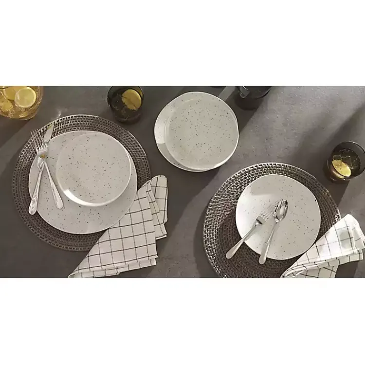Kirklands Home Cream Terrazzo 12-pc. Melamine Dinnerware Set Ivory Discount