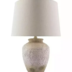Kirklands Home Cream Textured Ceramic Lia Table Lamp Ivory Hot