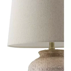 Kirklands Home Cream Textured Ceramic Lia Table Lamp Ivory Hot
