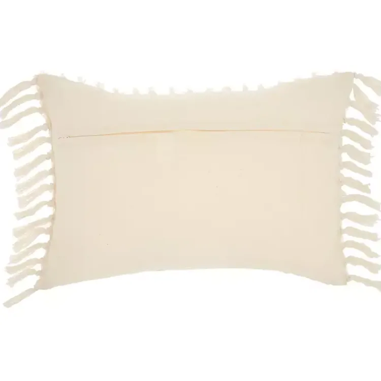 Pillows>Kirklands Home Cream Textured Poms Lumbar Pillow White