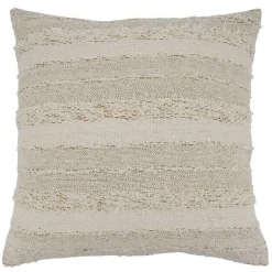 Pillows>Kirklands Home Cream Textured Stripes Decorative Throw Pillow White