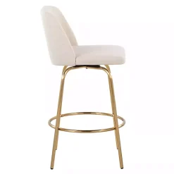 Kirklands Home Cream Torino Gold Leg Counter Stools, Set of 2 Ivory Clearance