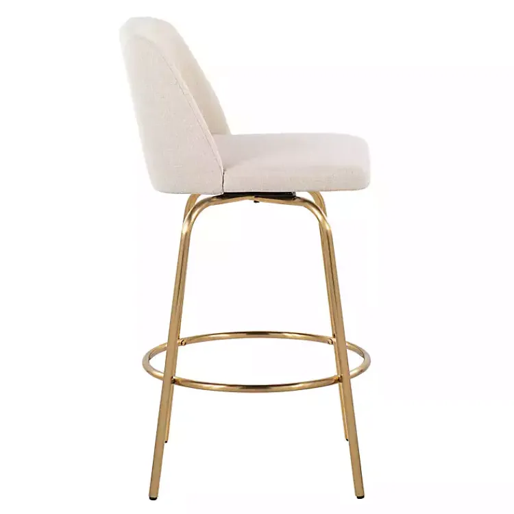Kirklands Home Cream Torino Gold Leg Counter Stools, Set of 2 Ivory Clearance