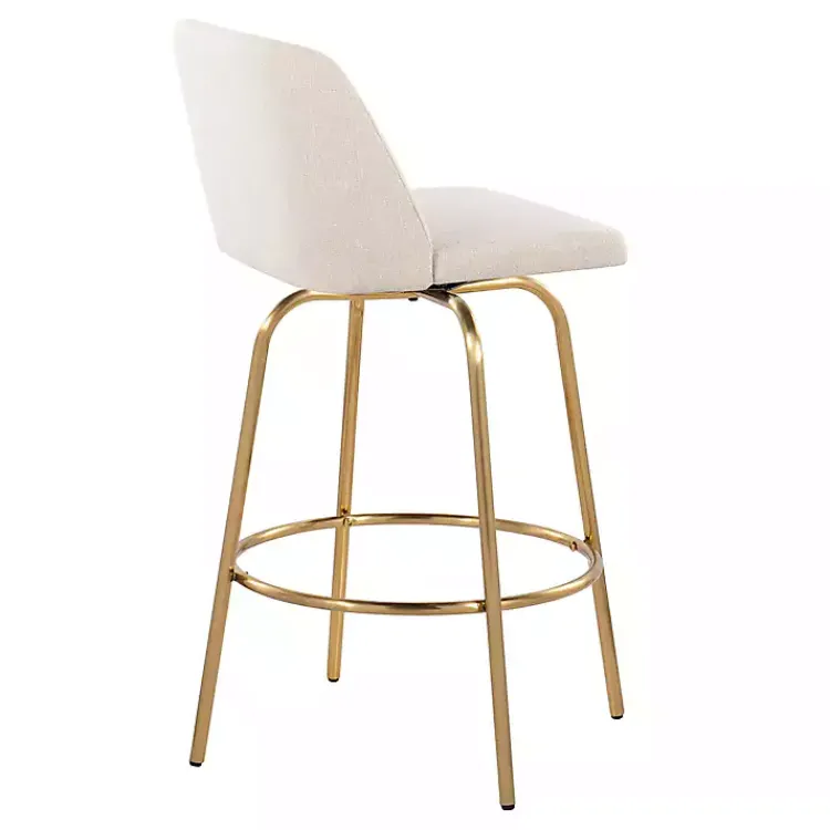 Kirklands Home Cream Torino Gold Leg Counter Stools, Set of 2 Ivory Clearance