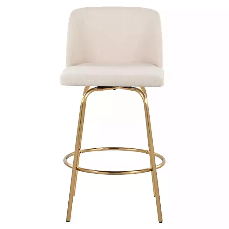 Kirklands Home Cream Torino Gold Leg Counter Stools, Set of 2 Ivory Clearance
