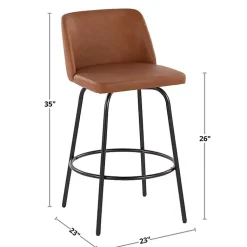 Kirklands Home Cream Torino Gold Leg Counter Stools, Set of 2 Ivory Clearance