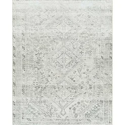Kirklands Home Cream Traditional Washable Area Rug, 5x7 Ivory Clearance