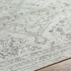 Kirklands Home Cream Traditional Washable Area Rug, 6x9 Ivory Sale