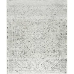 Kirklands Home Cream Traditional Washable Area Rug, 7x10 Ivory New