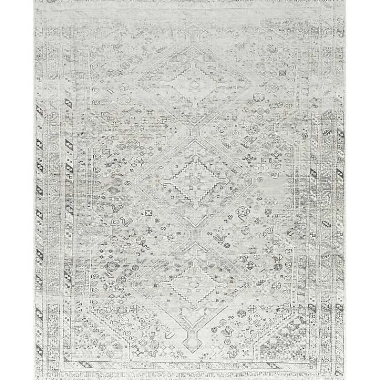 Kirklands Home Cream Traditional Washable Area Rug, 8x12 Ivory Best
