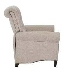 Kirklands Home Cream Tufted Back Nailhead Trim Recliner Armchair Ivory Hot