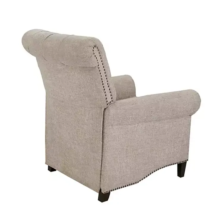 Kirklands Home Cream Tufted Back Nailhead Trim Recliner Armchair Ivory Hot