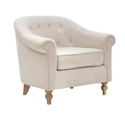 Kirklands Home Cream Tufted Farmhouse Accent Chair White