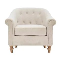 Kirklands Home Cream Tufted Farmhouse Accent Chair White