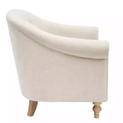 Kirklands Home Cream Tufted Farmhouse Accent Chair White