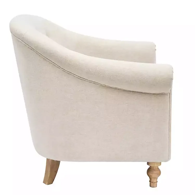 Kirklands Home Cream Tufted Farmhouse Accent Chair White