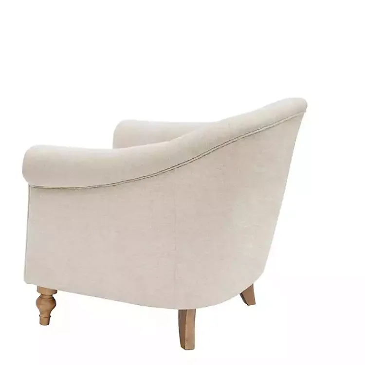 Kirklands Home Cream Tufted Farmhouse Accent Chair White