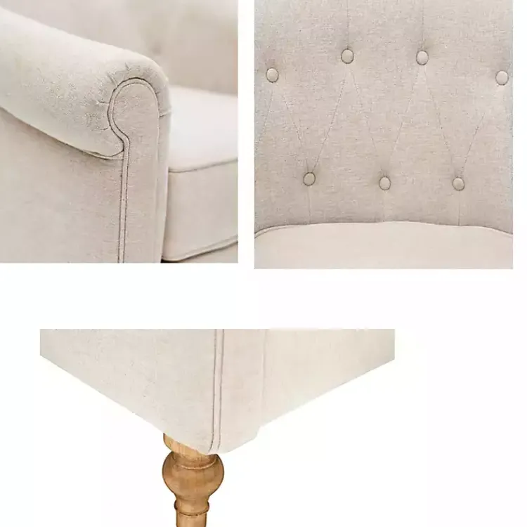 Kirklands Home Cream Tufted Farmhouse Accent Chair White