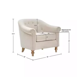 Kirklands Home Cream Tufted Farmhouse Accent Chair White