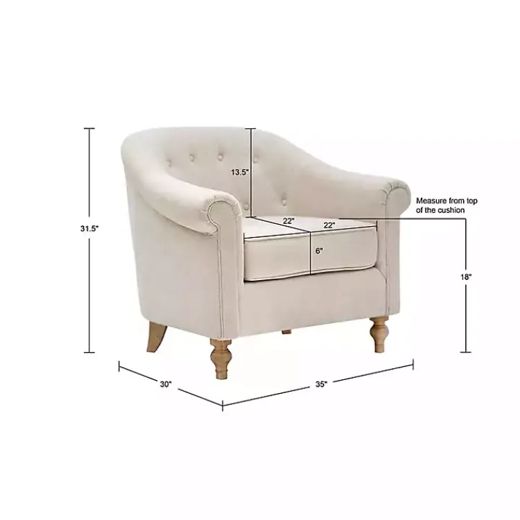 Kirklands Home Cream Tufted Farmhouse Accent Chair White